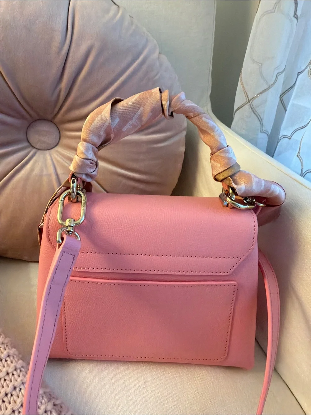 Furla 1927 Mini Top Handle Bag with Silk Furla Scarf